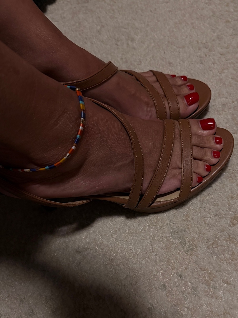 Naturalizer Tan Strappy Open-Toe Sandals